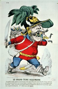 巨大なドイツの鬼、オットーフォンビスマルクの戯画（1815-98） 作： French School
